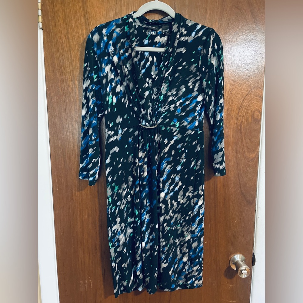 Beautiful Stylish Pretty Elegant Multicolor Patterned Long Sleeve Party Dress